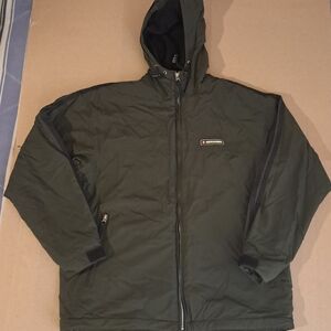 Abercrombie & Fitch Men's Green Hooded Puffer Jacket